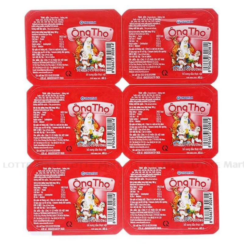 Vĩ 6 hộp sữa đặc ông thọ 40g