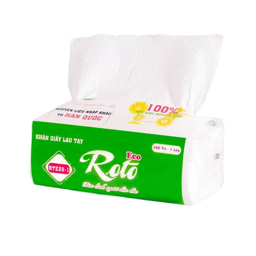 Gói khăn giấy rút lau tay đa năng ROTO ECO RTE20-1 siêu tiết kiệm, mềm mịn