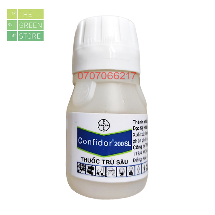 Confidor 200SL (50ml) phòng trừ rầy, rệp, bọ trĩ, côn trùng chích hút cho hoa lan, hoa hồng, mai vàng, cây cảnh, rau màu, cây ăn trái