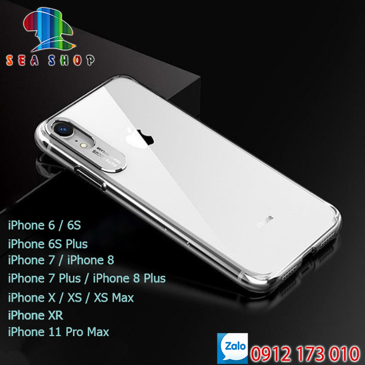 Ốp lưng iPhone 5S, 6S Plus, iPhone 7 Plus, iPhone 8 Plus, iPhone XS Max, iPhone XR, iPhone 11 Pro Max... trong suốt - VIỀN DẺO - Bảo vệ Camera