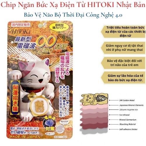 [PKTC]_Chip Ngăn Bức Xạ Điện Từ HiToKi Nhật Bản( Mèo Thần Tài) Cao Cấp