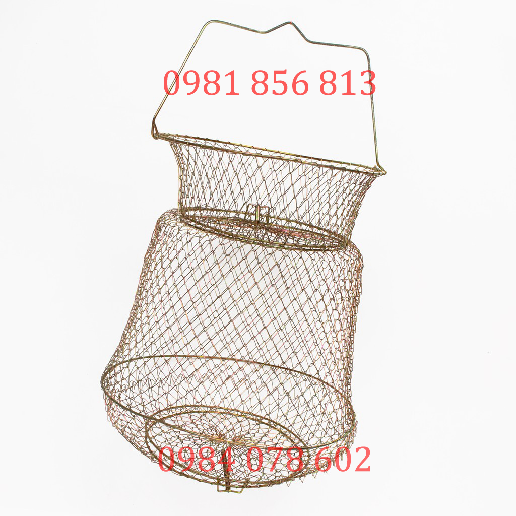 Giọ đựng cá bằng sắt chắc chắn, gấp gọn tiện lợi
