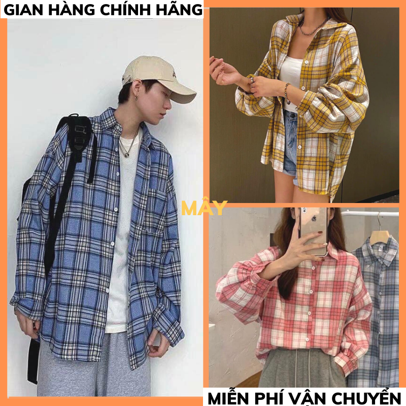 Áo sơ mi kẻ caro nữ tay dài phong cách hàn quốc, áo sơ mi kẻ ô, áo sơ mi kẻ nữ đẹp, áo sơ mi kẻ caro nữ hàn quốc, áo sơ mi nữ unisex, áo sơ mi nữ from rộng may2