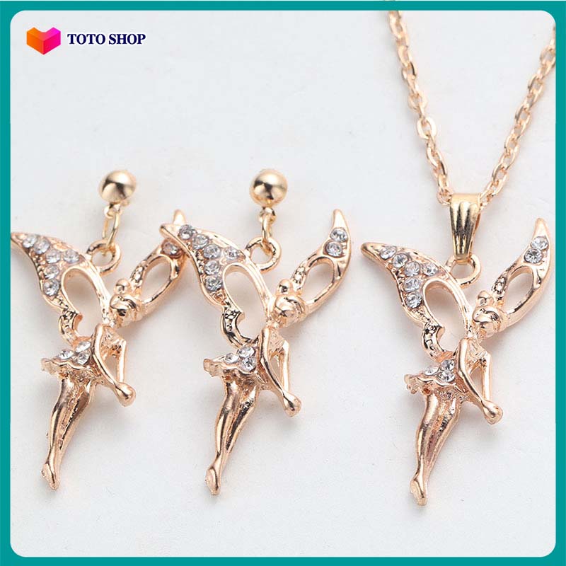Bộ trang sức bông tai dây chuyền hình cô gái nhảy múa TBTS - [ToTo Shop]