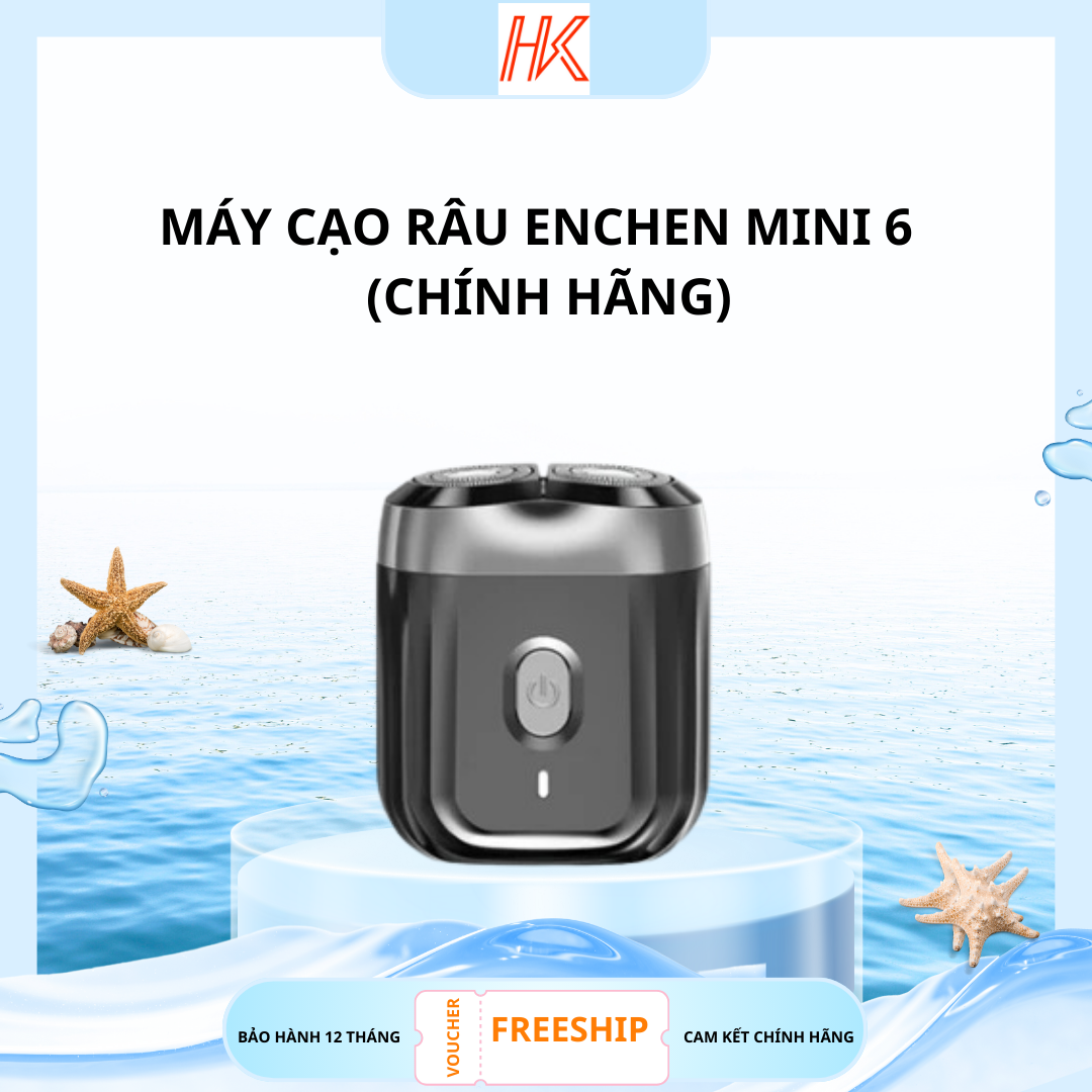Máy Cạo Râu Enchen Mini 6 Lưỡi Dao Kép Mỏng, Chống Nước Ipx7, Pin Sử Dụng Đến 2 Tháng ,Bảo Hành 12 Tháng- Gia Dụng Việt HKHK