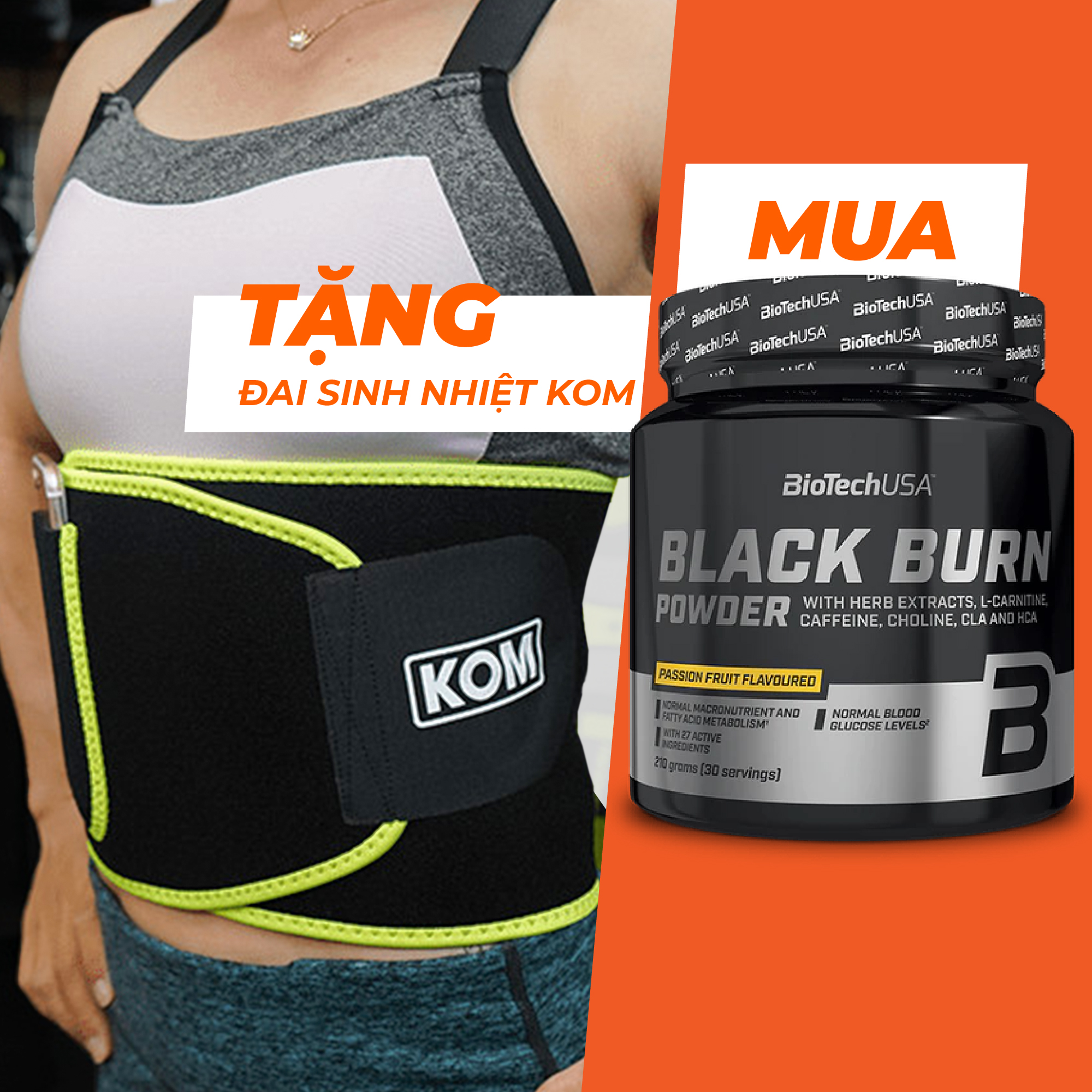 Hỗ trợ đốt mỡ - siết black burn powder biotechusa hộp 210g
