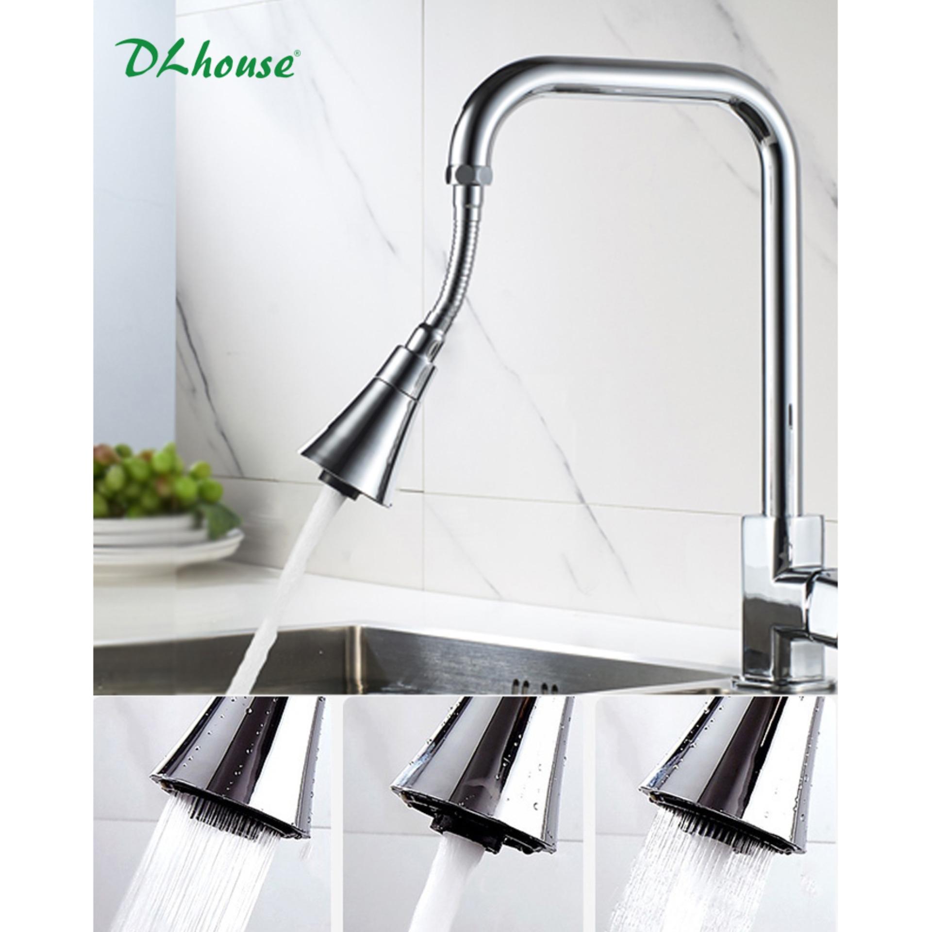 Đầu vòi rửa tăng áp 360 dạng kèn nối dài 20cm