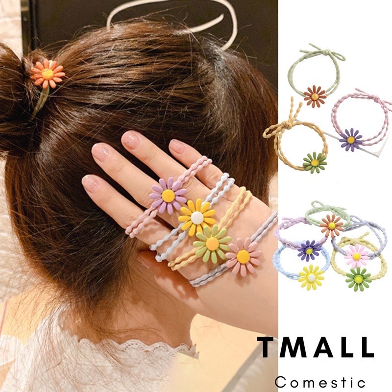 Dây thun buộc tóc nữ hoa cúc đẹp dễ thương