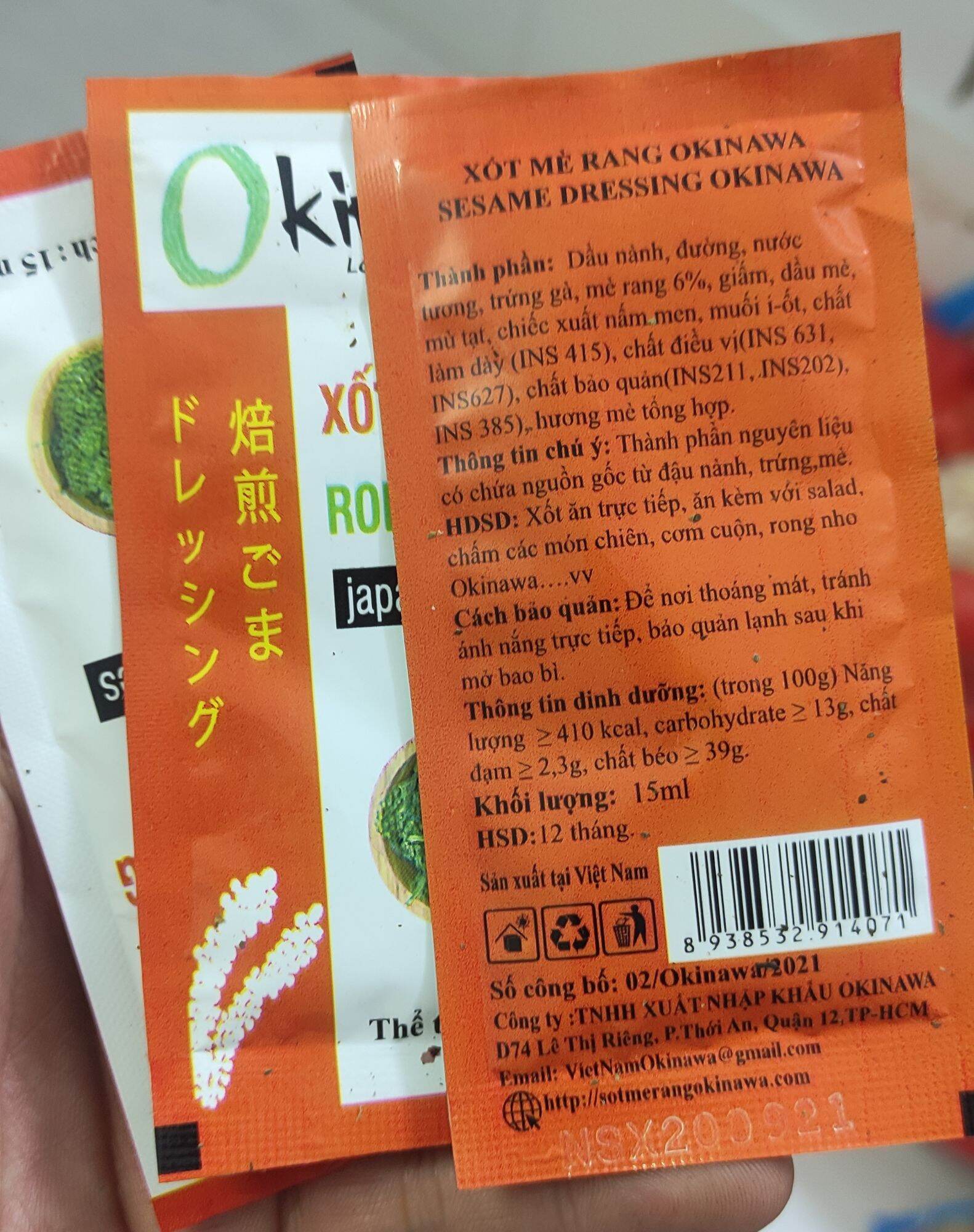 Gói Sốt Mè Rang Rong Nho Okinawa 15 ml Đậm Đặc Siêu Ngon