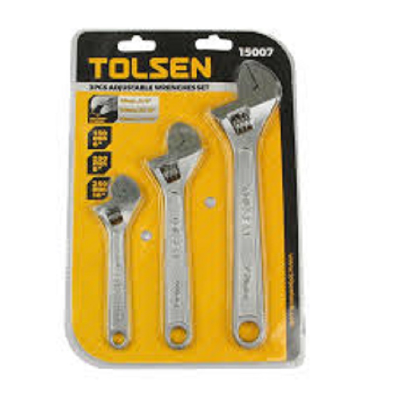 Bộ 3 mỏ lết cán trơn 6'',8'',10'' tolsen 15007