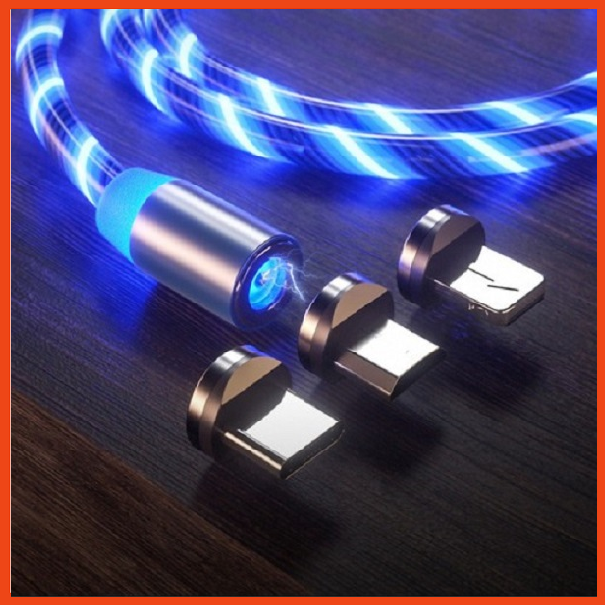 Cáp Sạc Điện Thoại Đa Năng, Có Led Phát Sáng Cả Dây, Đầu Hit Nam Châm Mạnh Mẽ, Xoay 360 độ chống xoắn cáp sạc iphone, cáp sạc nhanh, cáp sạc đèn LED, sạc cho Samsung, ipad, iphone IOS, Adroid, MicroUSB, TYPE C LG, Xiaomi, OPPO
