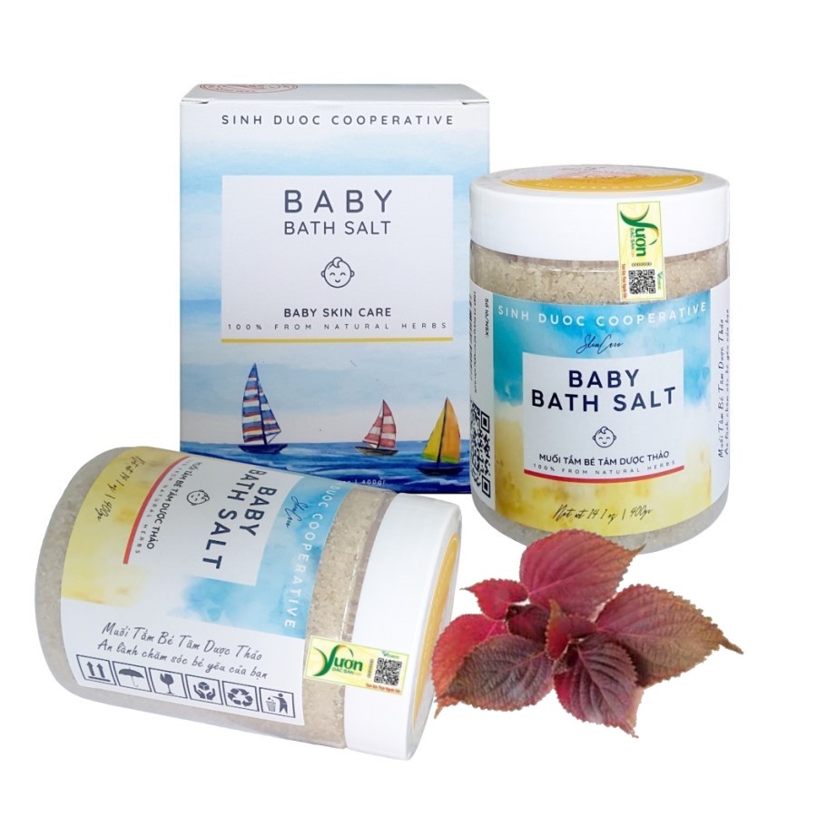 Combo 02 Lọ Muối tắm bé Sinh Dược Tâm Dược Thảo (400gr/ Hộp) - giúp bé hết rôm sẩy, hăm tã, mẩn ngứa - NPP HS shop