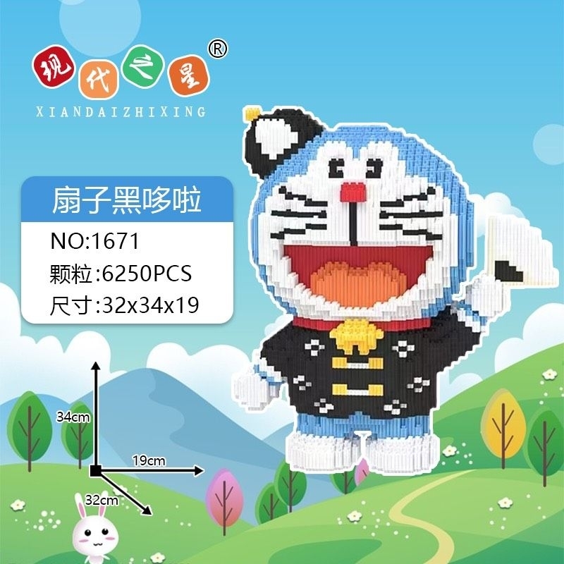 mô hình  Doraemon Thần Tài Cáo Nick Thỏ Judy Bearick  Size LỚN xếp hình mini Đồ chơi trang trí Decor đáng yêu