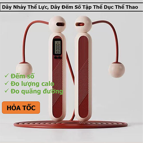 Dây nhảy giảm cân đếm số vòng, calo, tập nhẩy thể dục, yoga, gym cao cấp không tiếng ồn