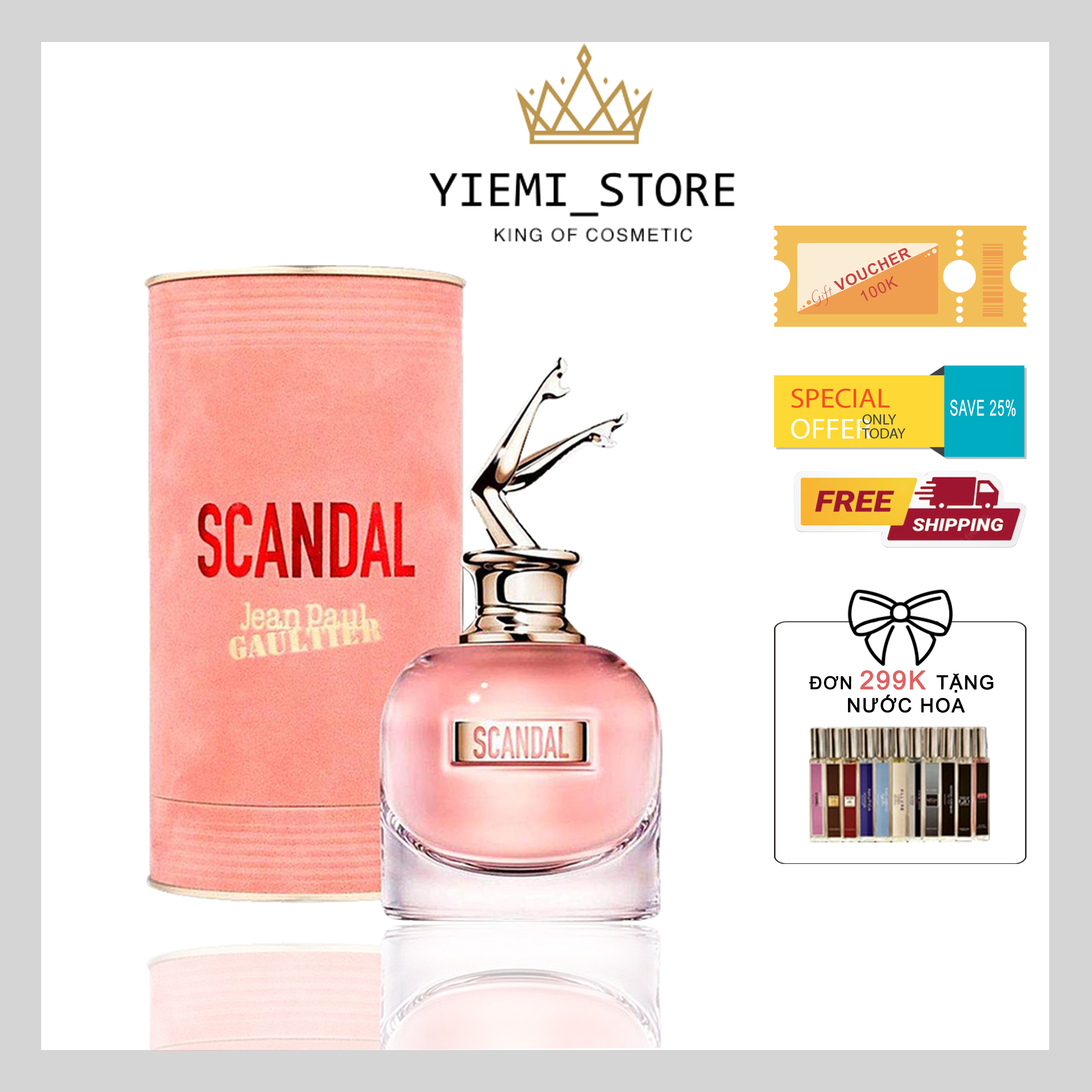 [Chỉ 7/3 Hoàn Tiền 15%] Nước Hoa Scandal Jean Paul Gaultier EDT 80ml siêu lưu hương (Nữ)