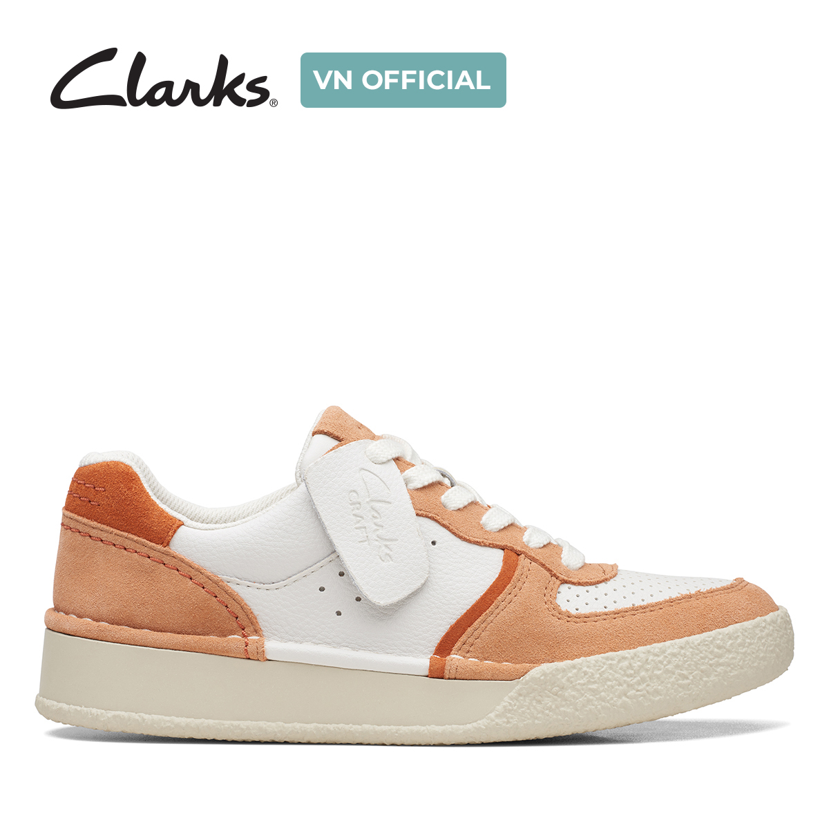 Giày Sneaker Da Lộn Nữ Clarks - CraftCup Court