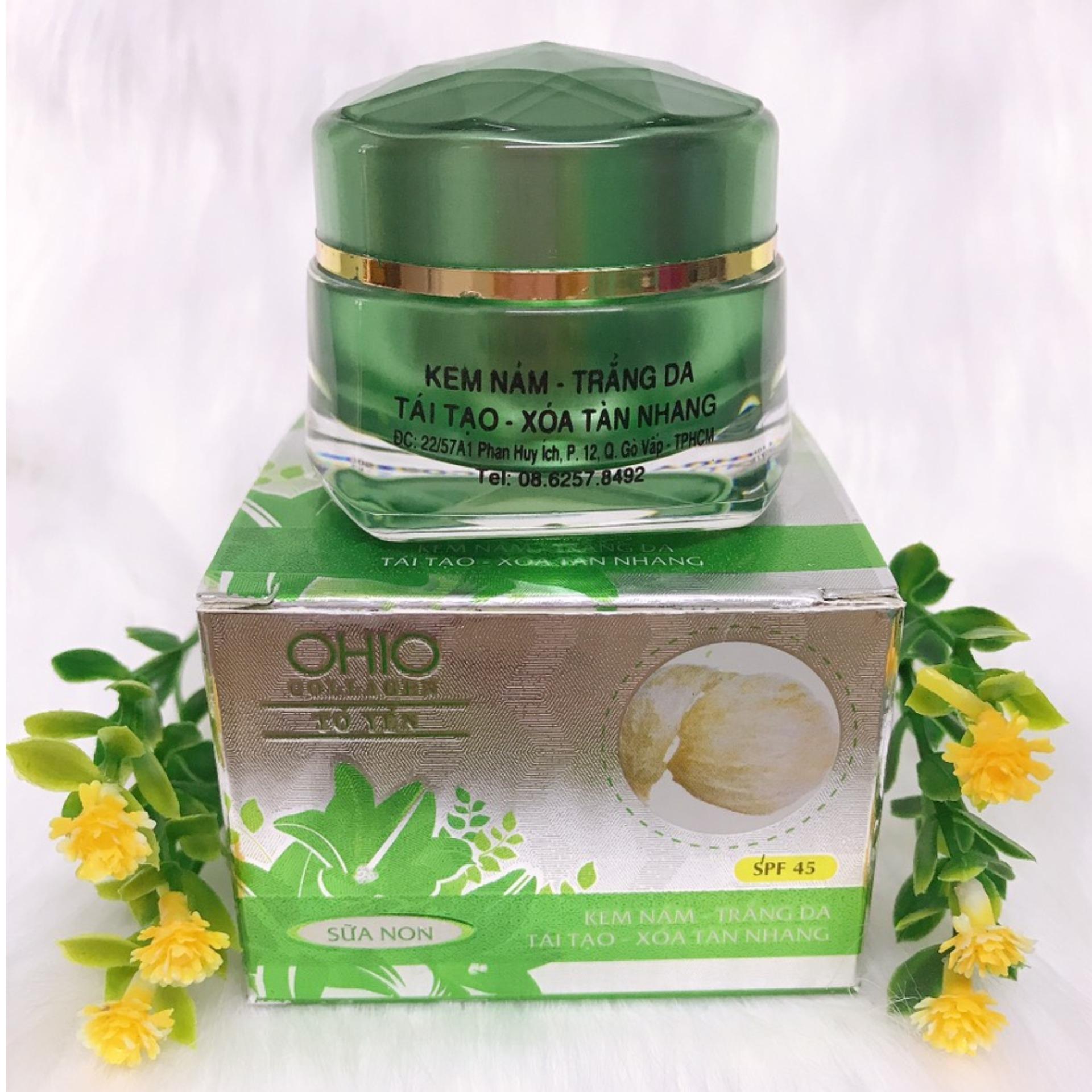 Kem Nám, Trắng da, Tái tạo, Xóa tàn nhang dưỡng chất Collagen và Tổ Yến OHIO (18g)