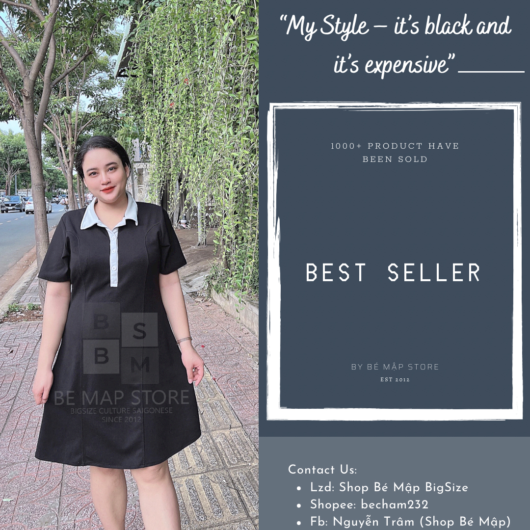 [HCM]Đầm Suông Cổ Polo BigSize 65-85Kg [Hình Thật Chính Chủ]