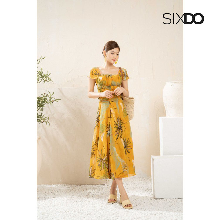 Chân váy voan midi họa tiết hoa SIXDO (Midi Skirt)