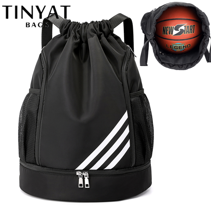 TINYAT Ba Lô Đi Biển, Túi Đi Biển Nữ Túi Dây Rút Cầm Tay Chống Nước Cho Bể Bơi Tập Gym, Túi Thiết Bị Thể Thao Tách Khô Ướt