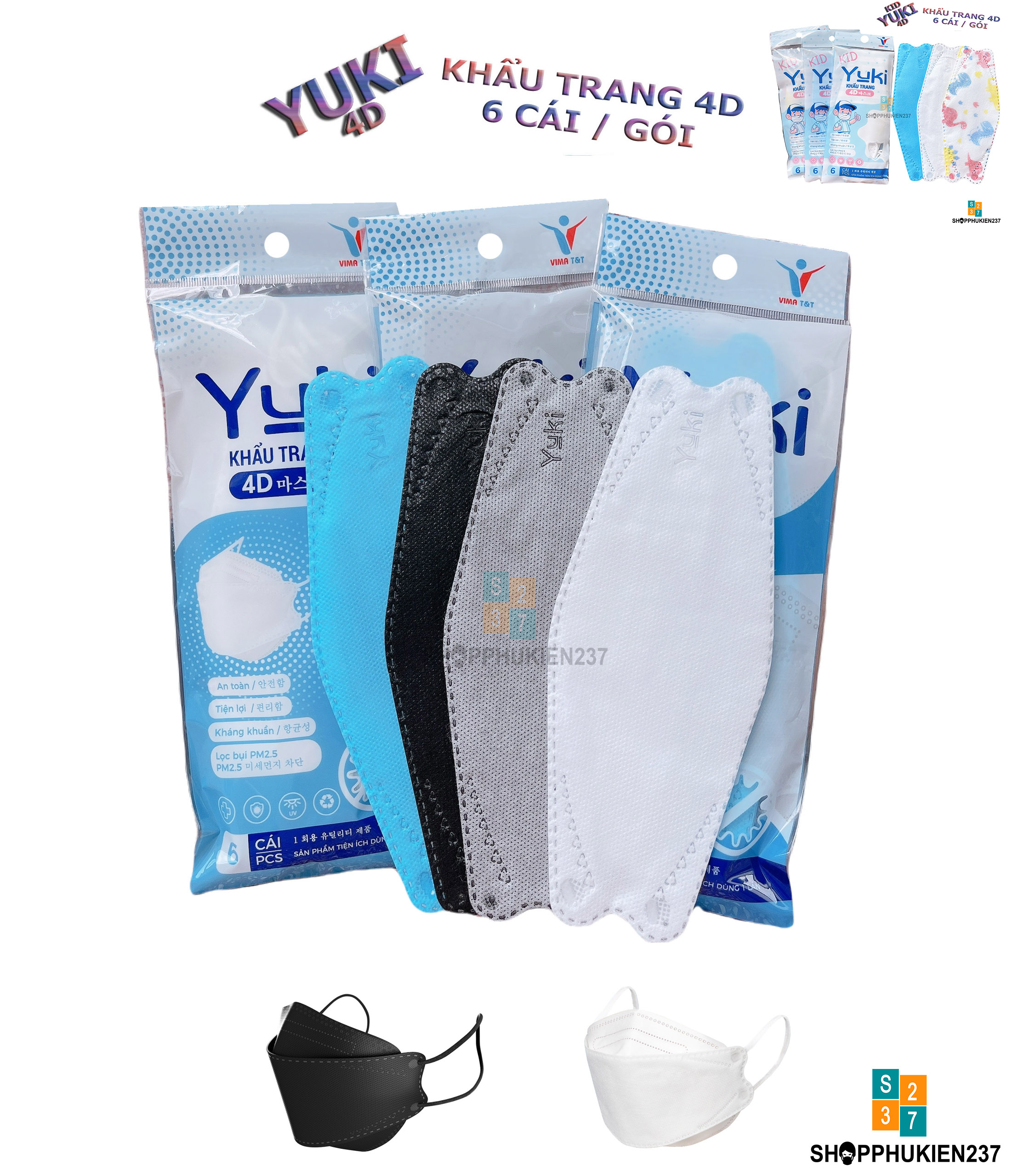[HCM]Túi 10 Cái Khẩu Trang Yoki 4D Hàng Công Ty Việt Nam Sản Xuất Chất Lượng Cao Có Giấy Tờ