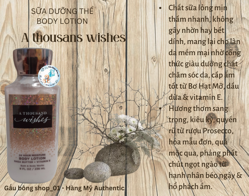 Sữa dưỡng thể bath and body works a thousand wishes 236ml