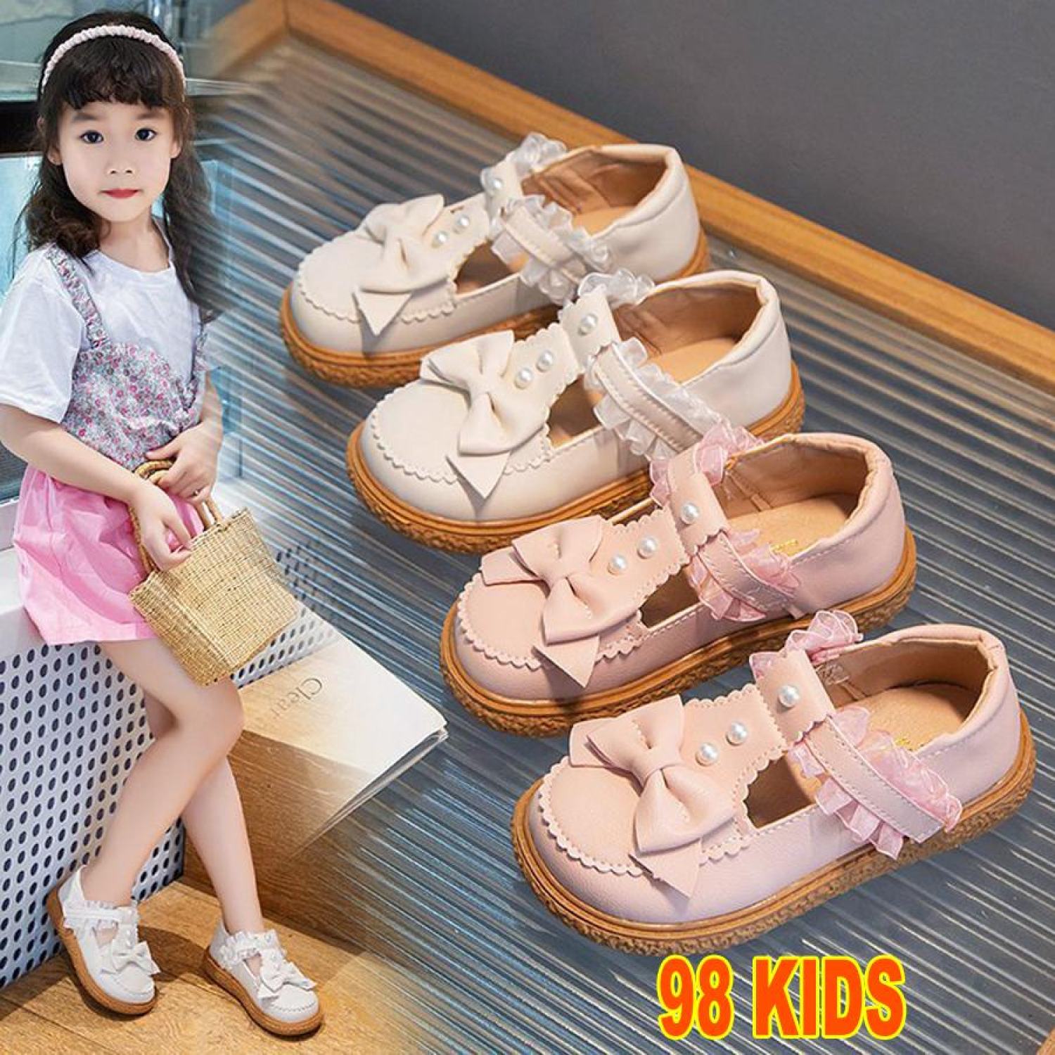  Giày búp bê cho bé gái da mềm Lolita GG01 