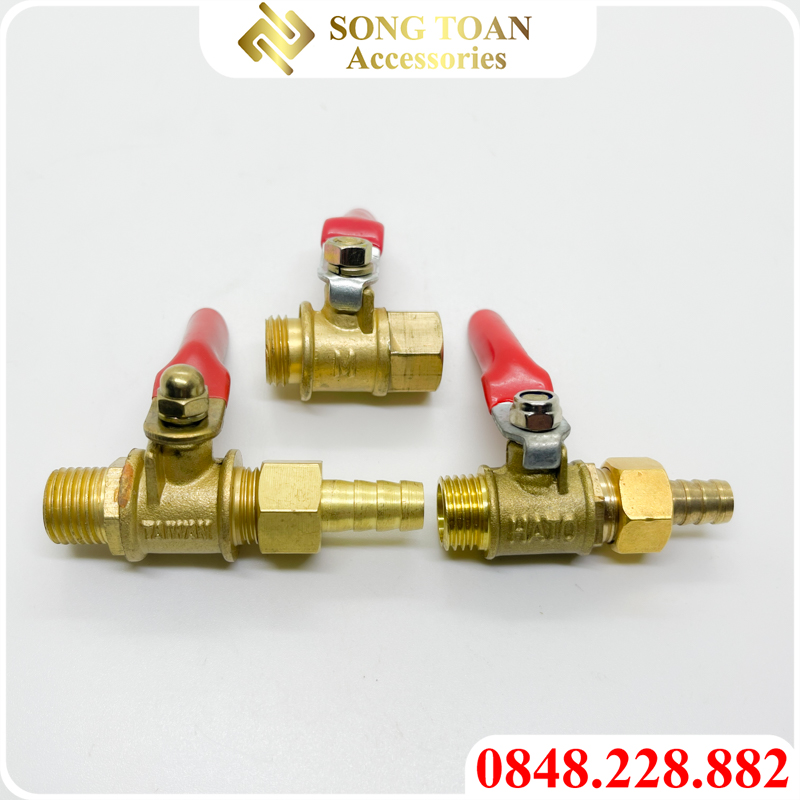 Van hơi đồng, van bi đồng tay gạt, khoá hơi khí nén 1/4