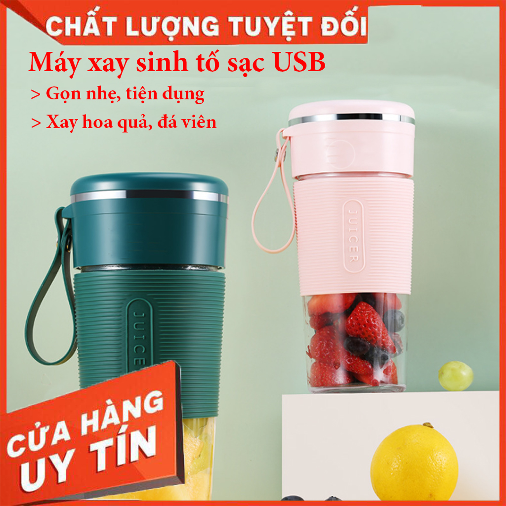 Máy xay sinh tố mini cầm tay Juicer, xay hoa quả, đá viên tiện lợi mang đi, lỗi 1 đổi 1 bảo hành 6 tháng