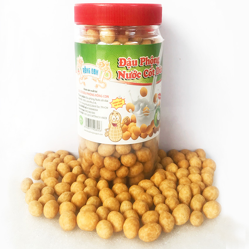 [HCM]Hộp Đậu Phộng Nước Cốt Dừa 220gram thương hiệu Rồng Con