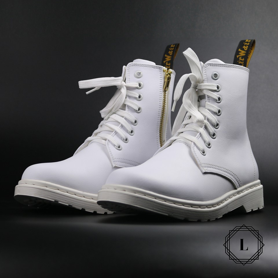 Giày Boots Zip All White đủ size nam nữ Lucas Shoes