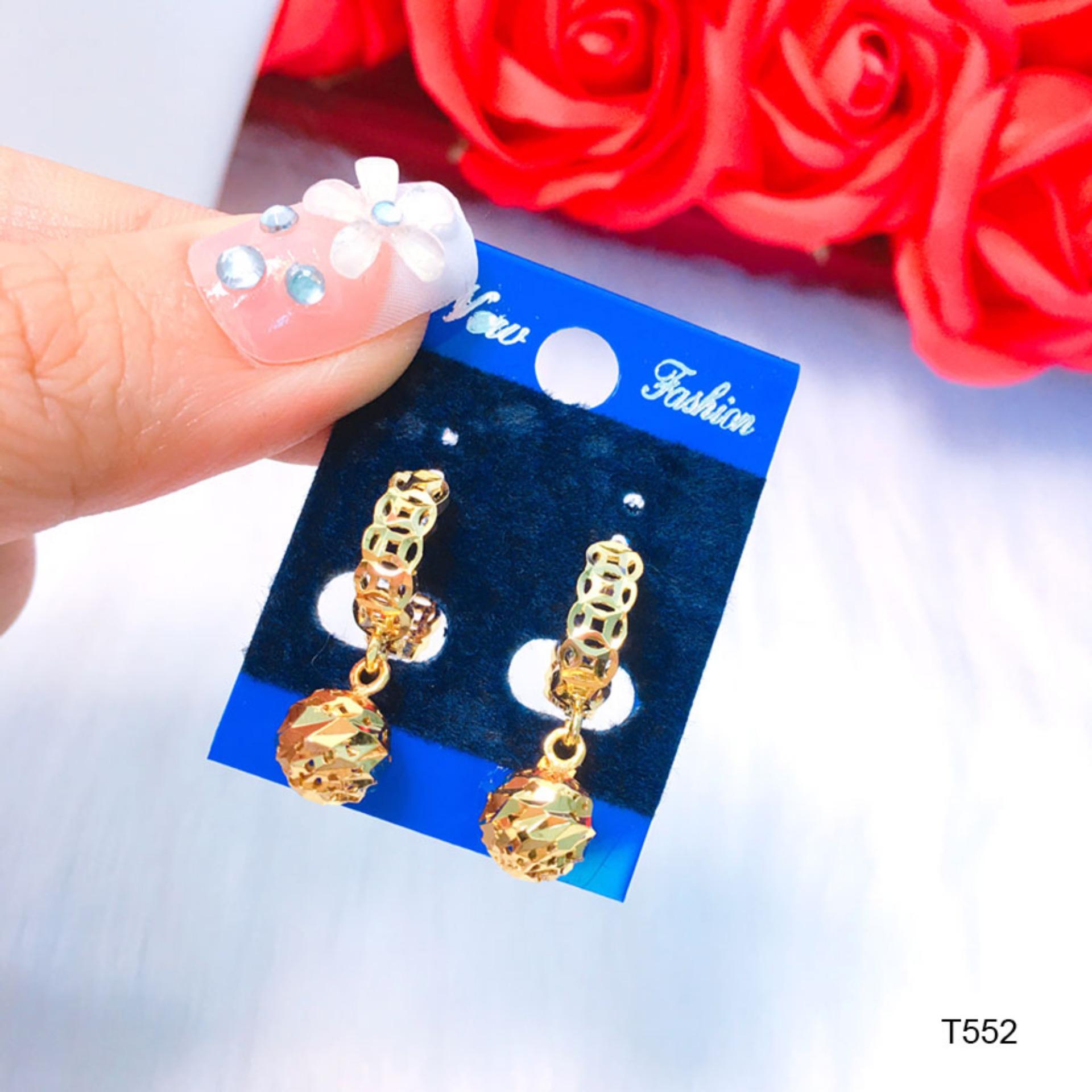 Bông tai thời trang nữ, bông tai trái châu khía mắy thiết kế cao cấp Orin T552 - Long Tien