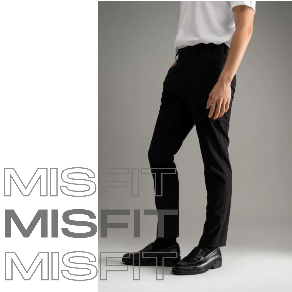 Quần tây nam, quần âu misfit chất liệu dày mịn, co giãn nhẹ
