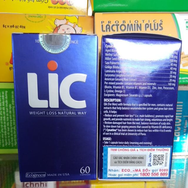 Viên giảm cân lic hộp 60 viên
