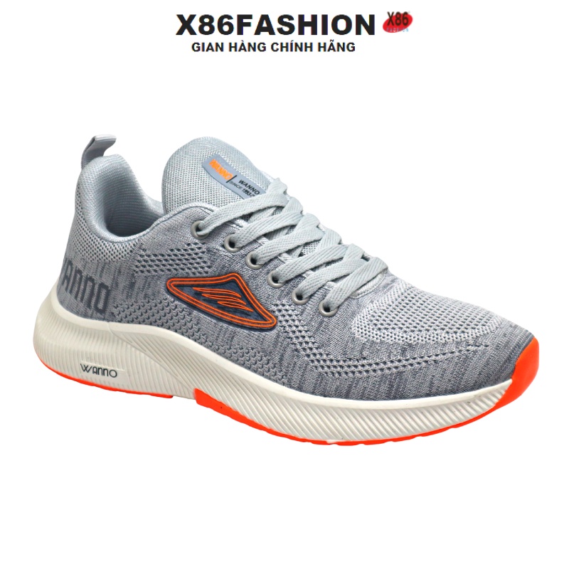 Giày thể thao sneaker nam màu xám logo cam x86fashion-wn228xc