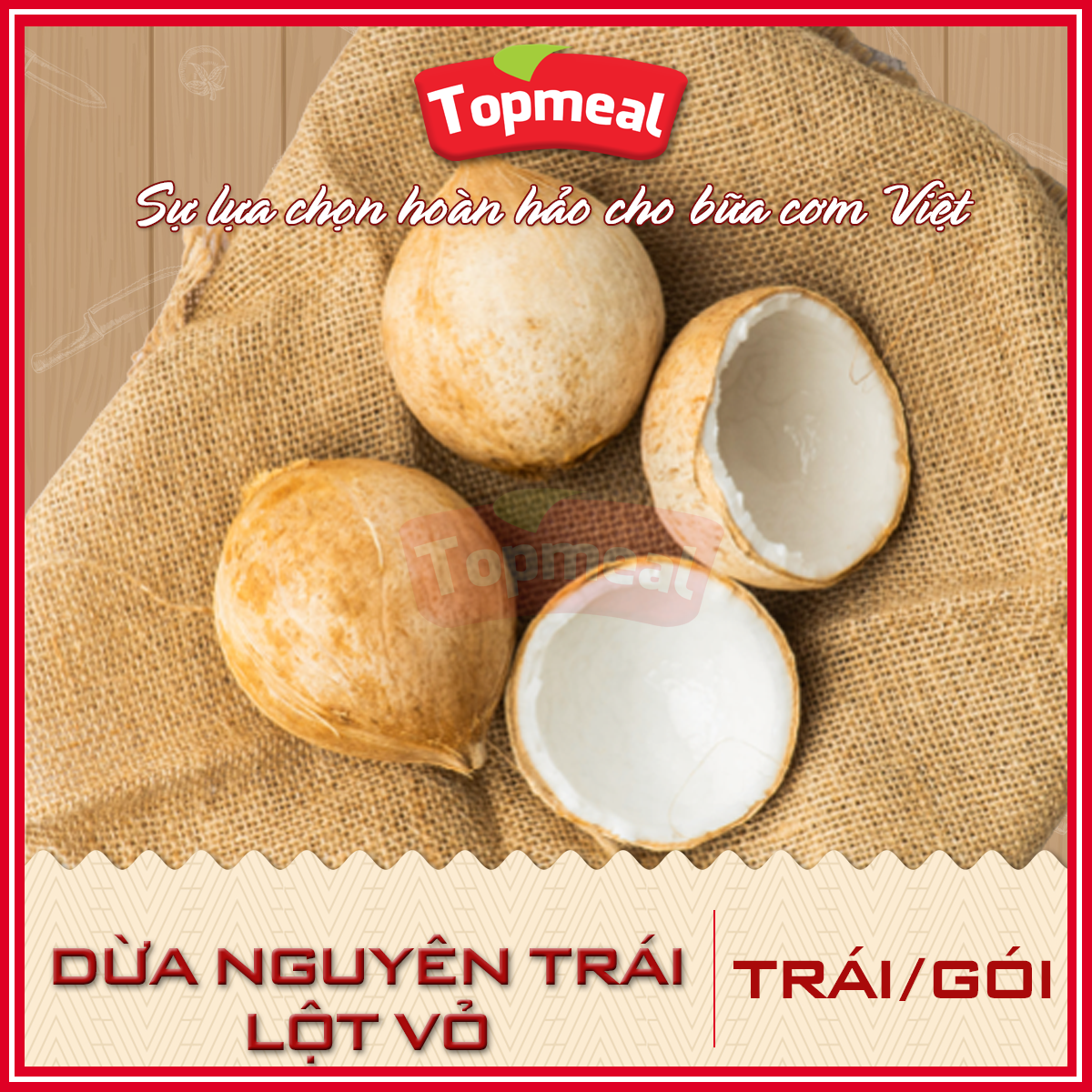 HCM - Dừa xiêm gọt vỏ (trái/gói) - Giao nhanh HCM