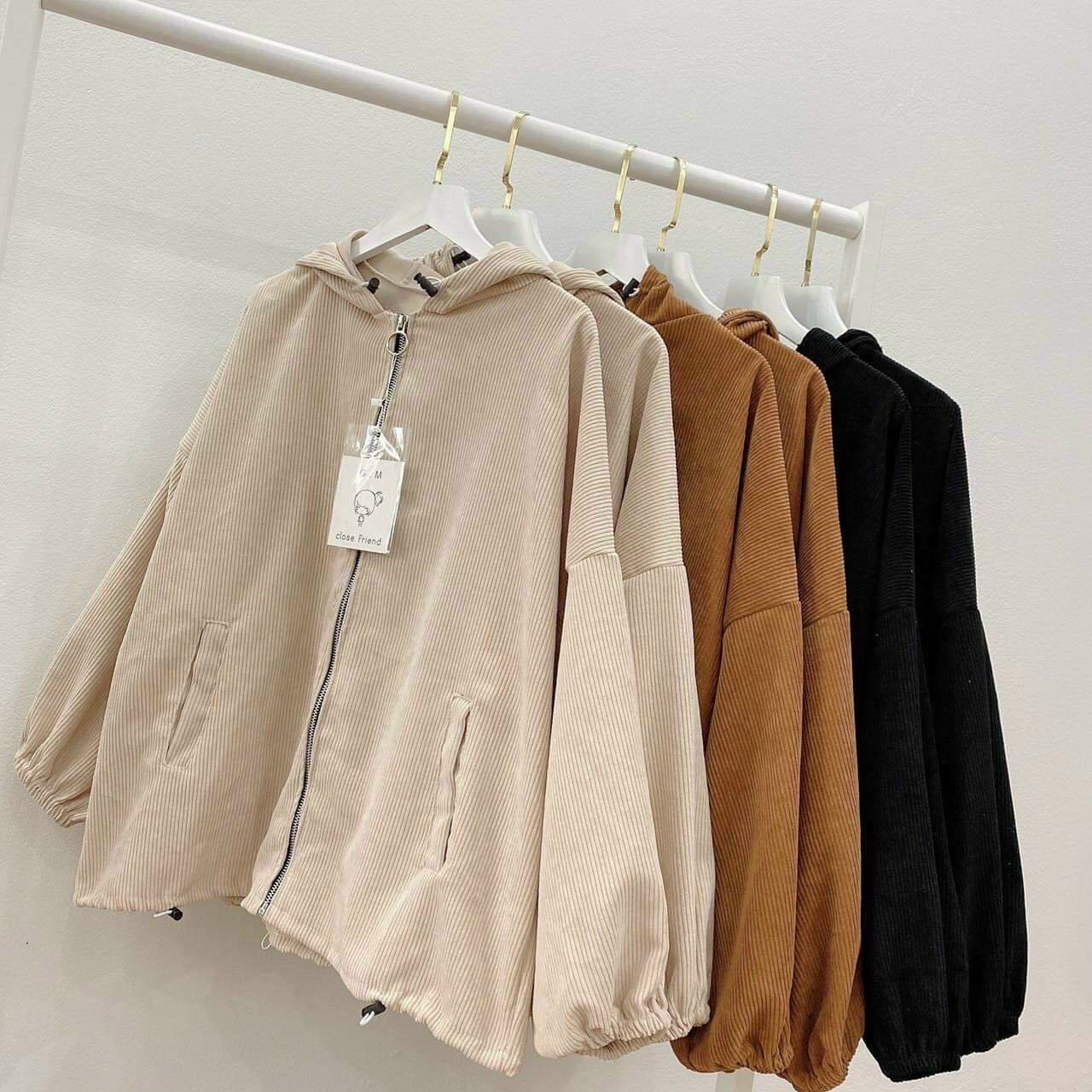 Áo khoác nhung gân cánh dơi from rộng sành điệu chất nhung gân cao cấp ross fashion