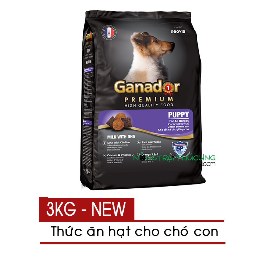 HCMThức ăn hạt cho Chó Con Ganador Puppy 3kg - Vị Sữa & DHA