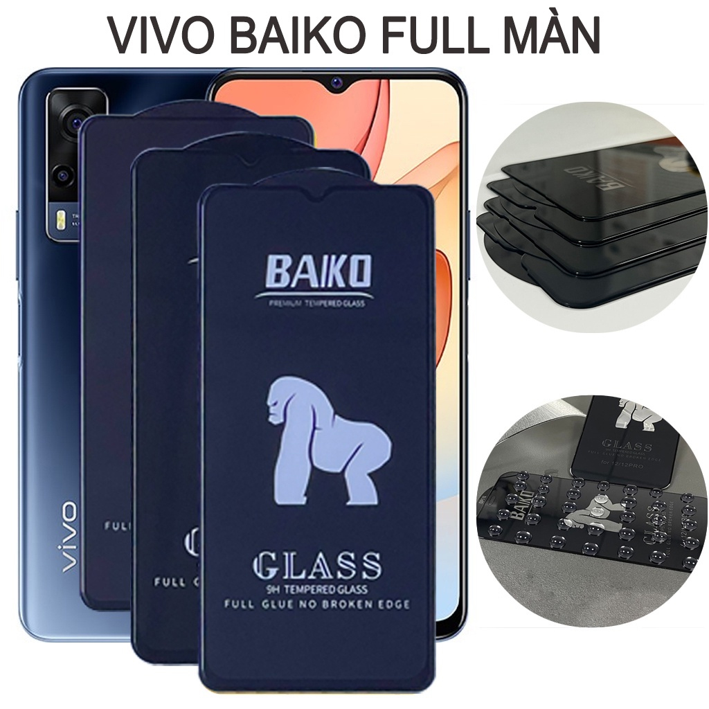 Kính Cường Lực Vivo Y51 Y51a Y53s Y32 Y55 Y55s Y01 Y02 Y20T Y15s Y76 Y54s Y72T Y72 5G Y16 4G Y02s full màn và trong suốt tặng kèm khăn lau màn hình