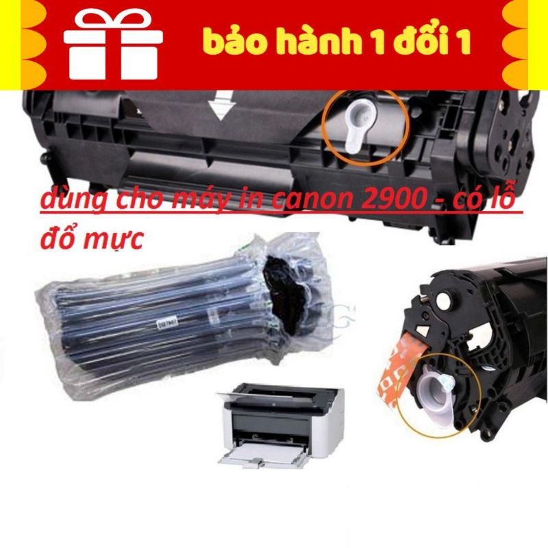 Hộp mực dùng máy in canon 2900 có lỗ đổ mực và đổ thải thuận tiện hộp mực 12a bản in 2000 trang in với độ phủ 5