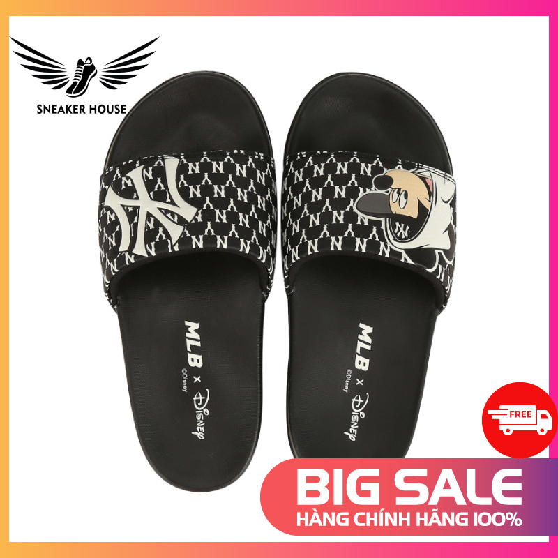 [CHÍNH HÃNG 100%] SNEAKER-HOUSE Dép chính hãng MLB x Disney Mound Mickey slipers New York Yankee 32SHHK011-50L