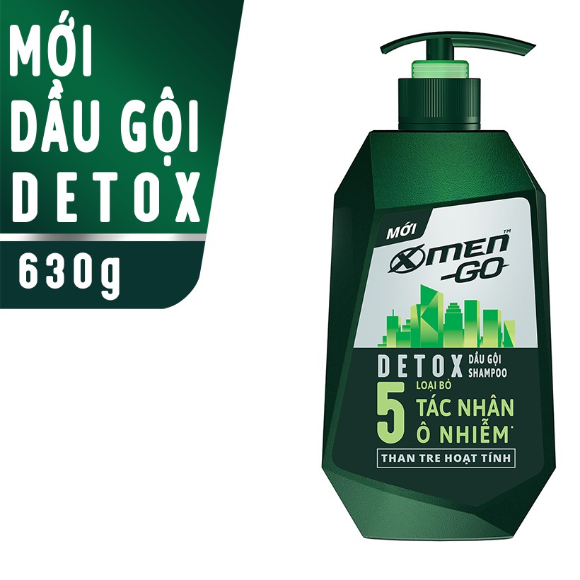 Dầu gội x-men go detox than tre hoạt tính 630g