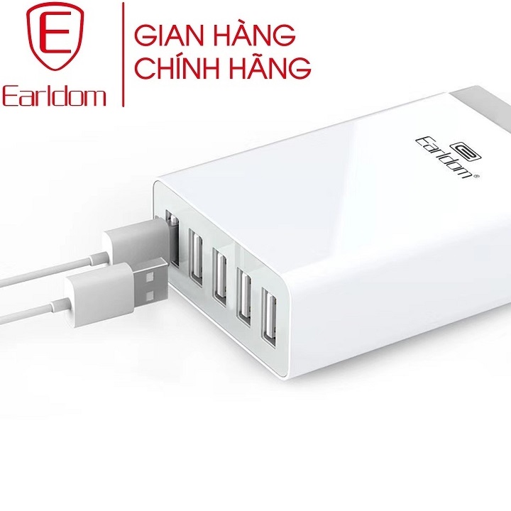 Sạc bộ earldom es-lc6 có 5 cổng usb tổng công suất 8a-40w