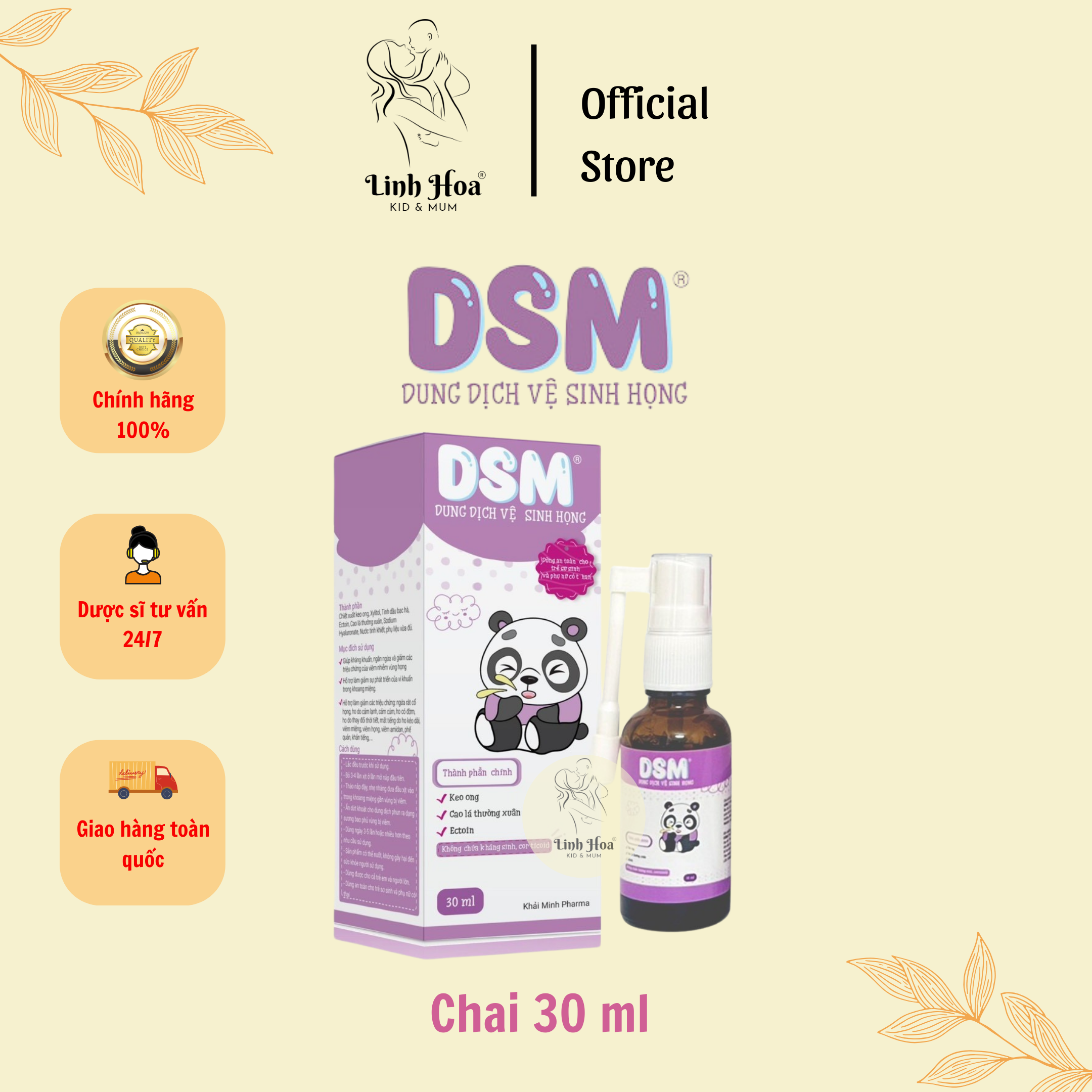 Dung dịch vệ sinh họng dsm- lọ 30ml