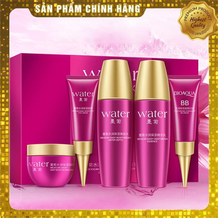 Set dưỡng da chống lão/làm mịn da/mờ thâm mụn 5 món Bioaqua