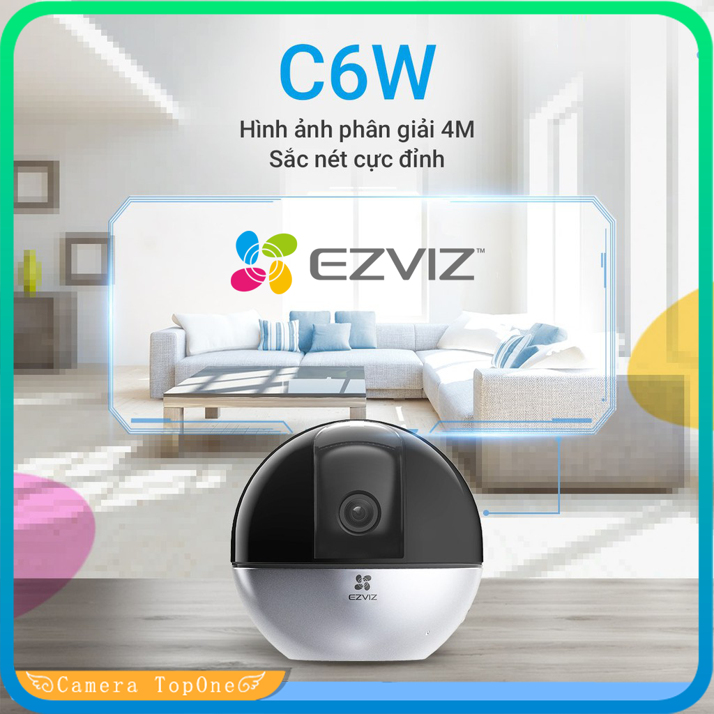 [HCM][NHÀ PHÂN PHỐI BH 2 NĂM FREESHIP 20K] Camera Xoay IP WIFI Không Dây 4M 2K HD EZVIZ C6W quay quét 360 độ - Sắc nét cực đỉnh