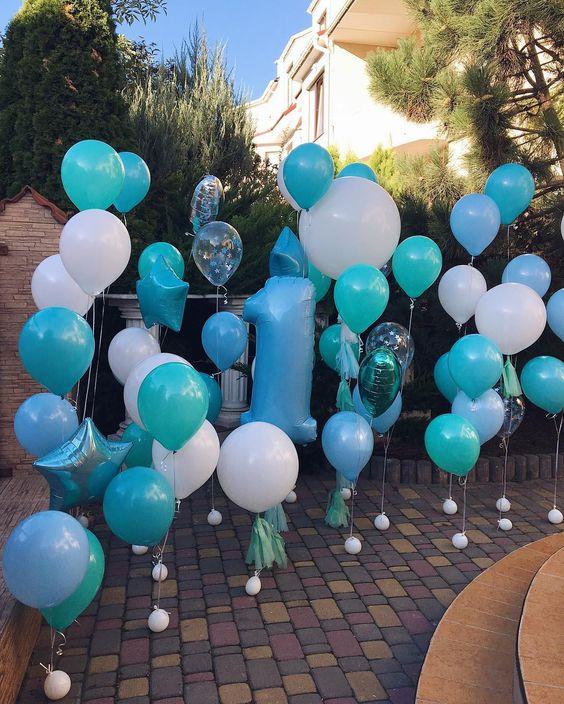 Bộ Vỏ Bóng Trắng, Xanh Tiffany (100 vỏ) 30cm