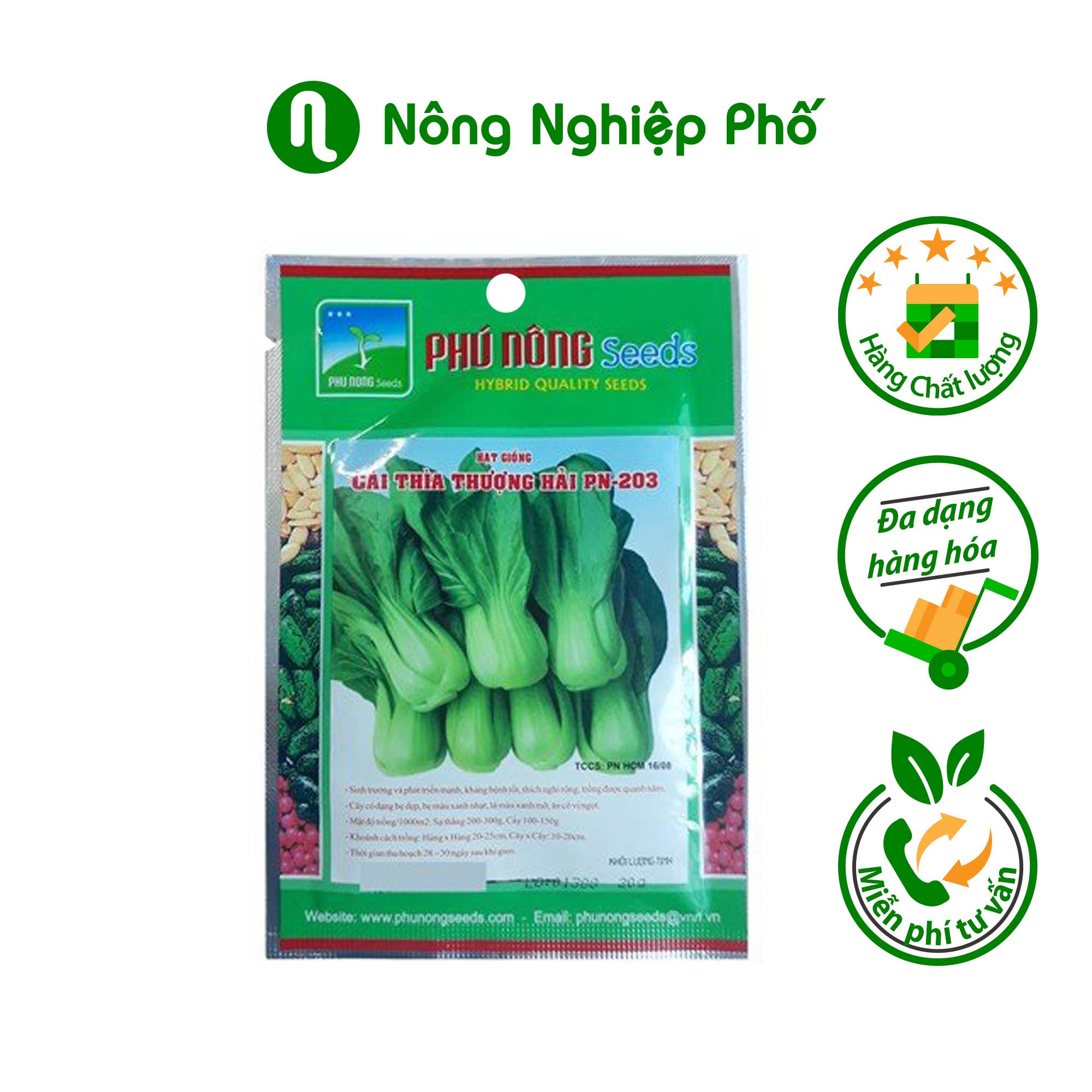 Hạt giống cải thìa phú nông - gói 20 gram - nông nghiệp phố