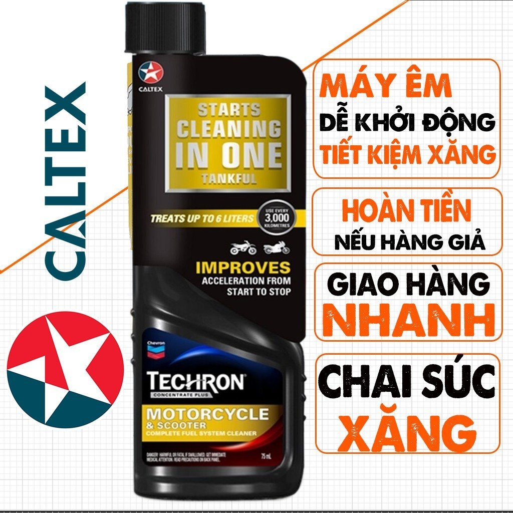 Caltex TCP 75ml - phụ gia xăng kim phun, buồng đốt dành xe máy
