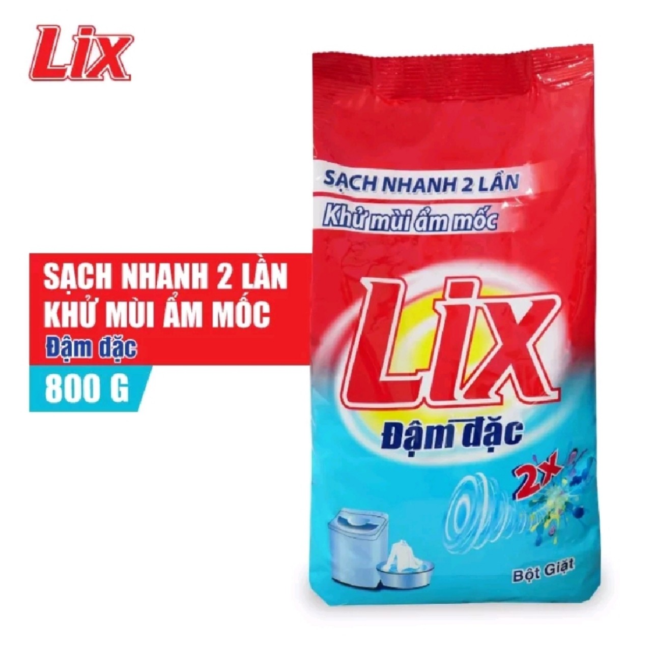Bột giặt Lix đậm đặc hương nước hoa 800g - Khử mùi ẩm mốc